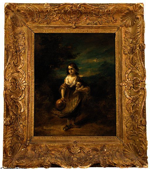 Cottage Girl With Dog And Pitcher — Џорџ Ромејн