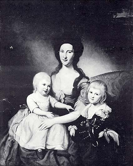 Mrs. Richard Tilghman (mary Gibson) (1766 90) With Her Two Sons, William Gibson (1785 1844) John Lloyd (1785 1832), (painting) — Charles Willson Peale