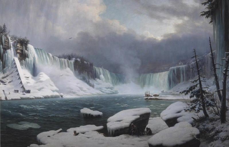 La Grande Cataracte Du Niagara (amérique). Effet D'hiver — Hippolyte Sebron