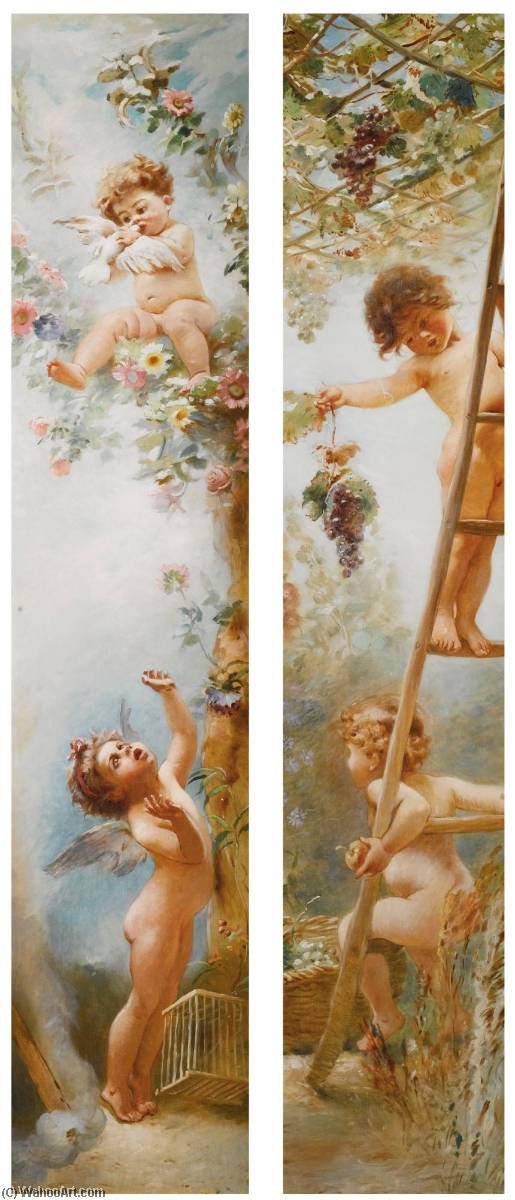 Cupids Gardeners Two Paintings From The Von Derviz Mansion — Konstantin Yegorovich Makovsky