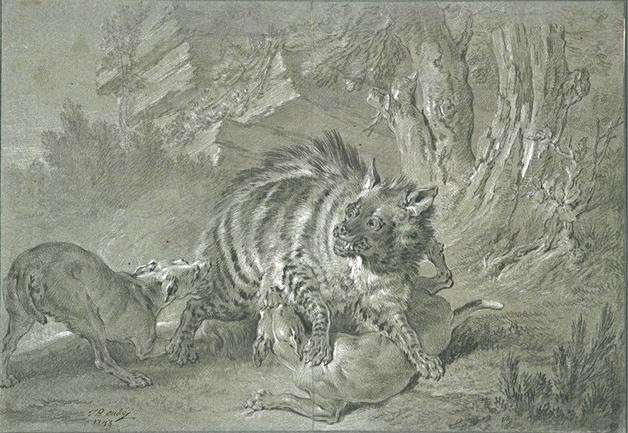 Une Hyène Poursuivie Par Des Chiens — Jean-baptiste Oudry