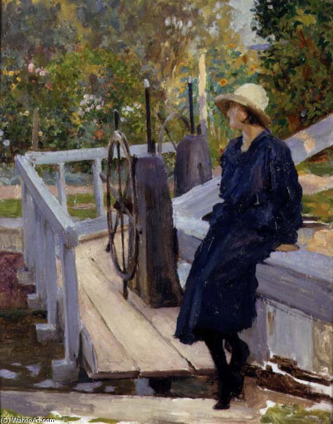 Girl By A Lock — William Henry Margetson