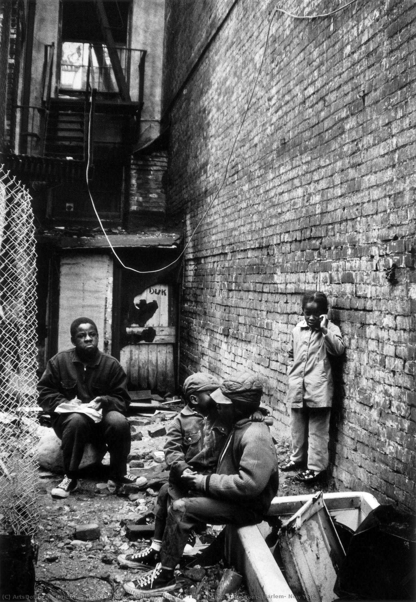 Fontenelle Children Outside Their Harlem Tenement, Harlem, New York — Gordon Parks