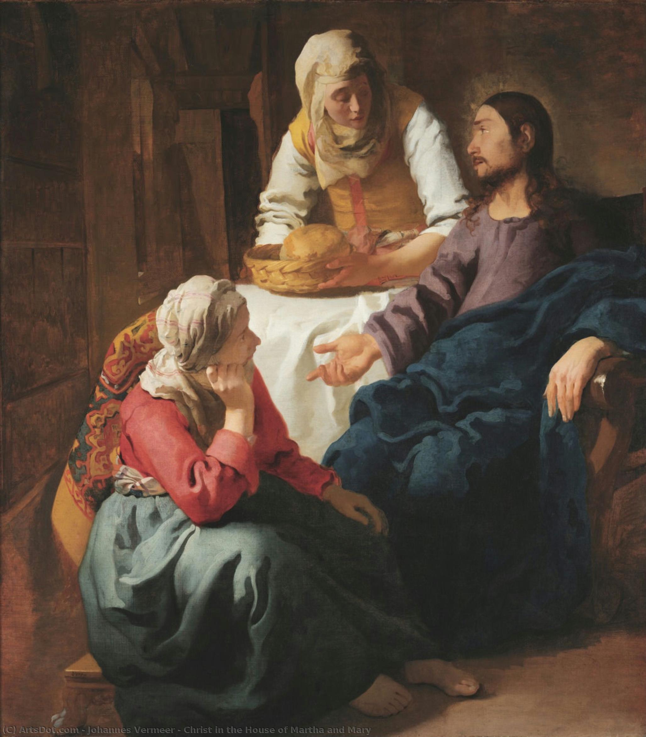 Cristo En La Casa De Marta Y María — Johannes Vermeer