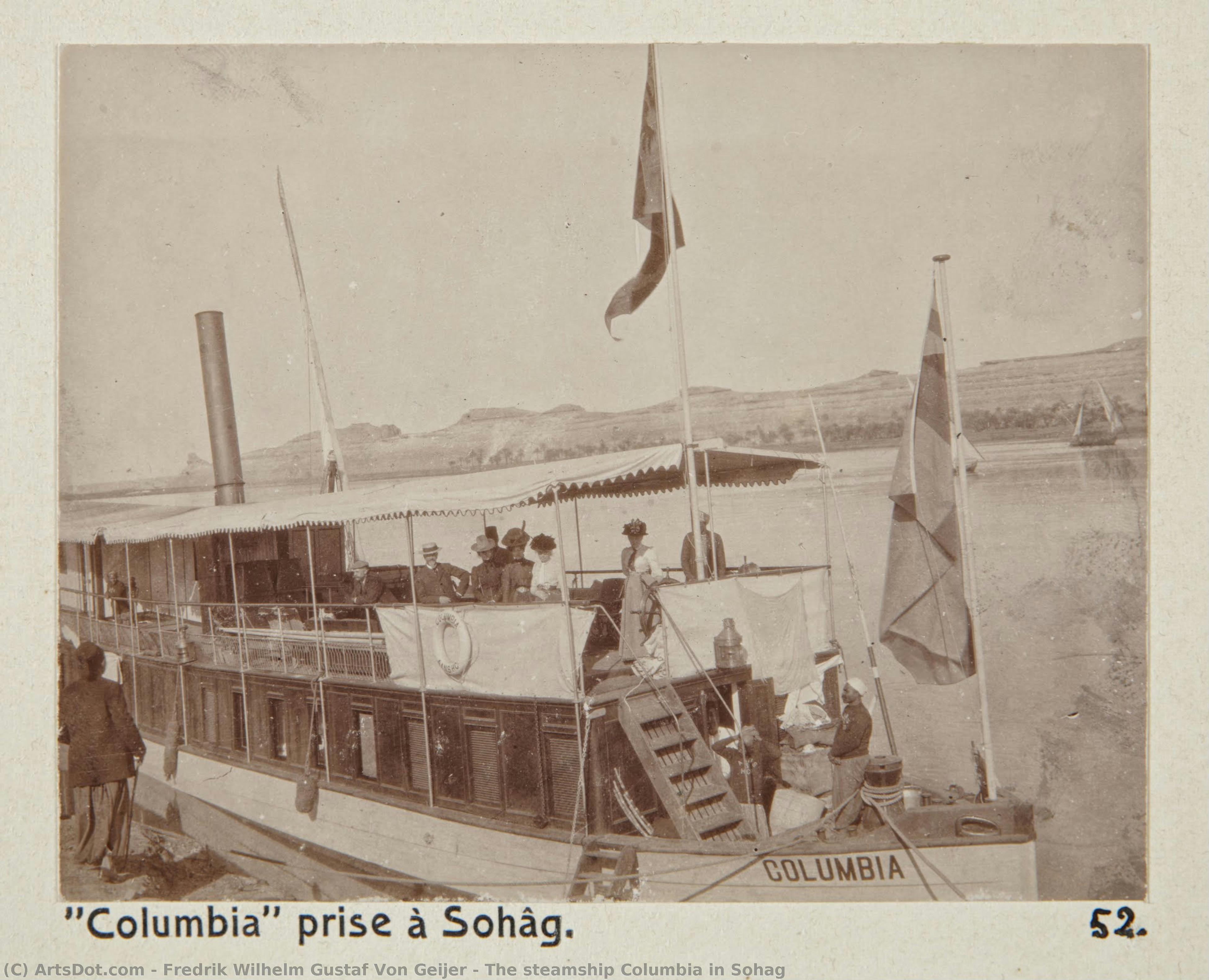 The Steamship Columbia In Sohag — Fredrik Wilhelm Gustaf Von Geijer