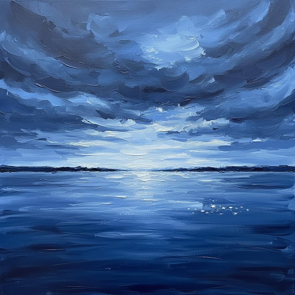 Indigo Expanse: Where Turbulent Heavens Meet The Horizon's Silent Promise — Christian Noiret