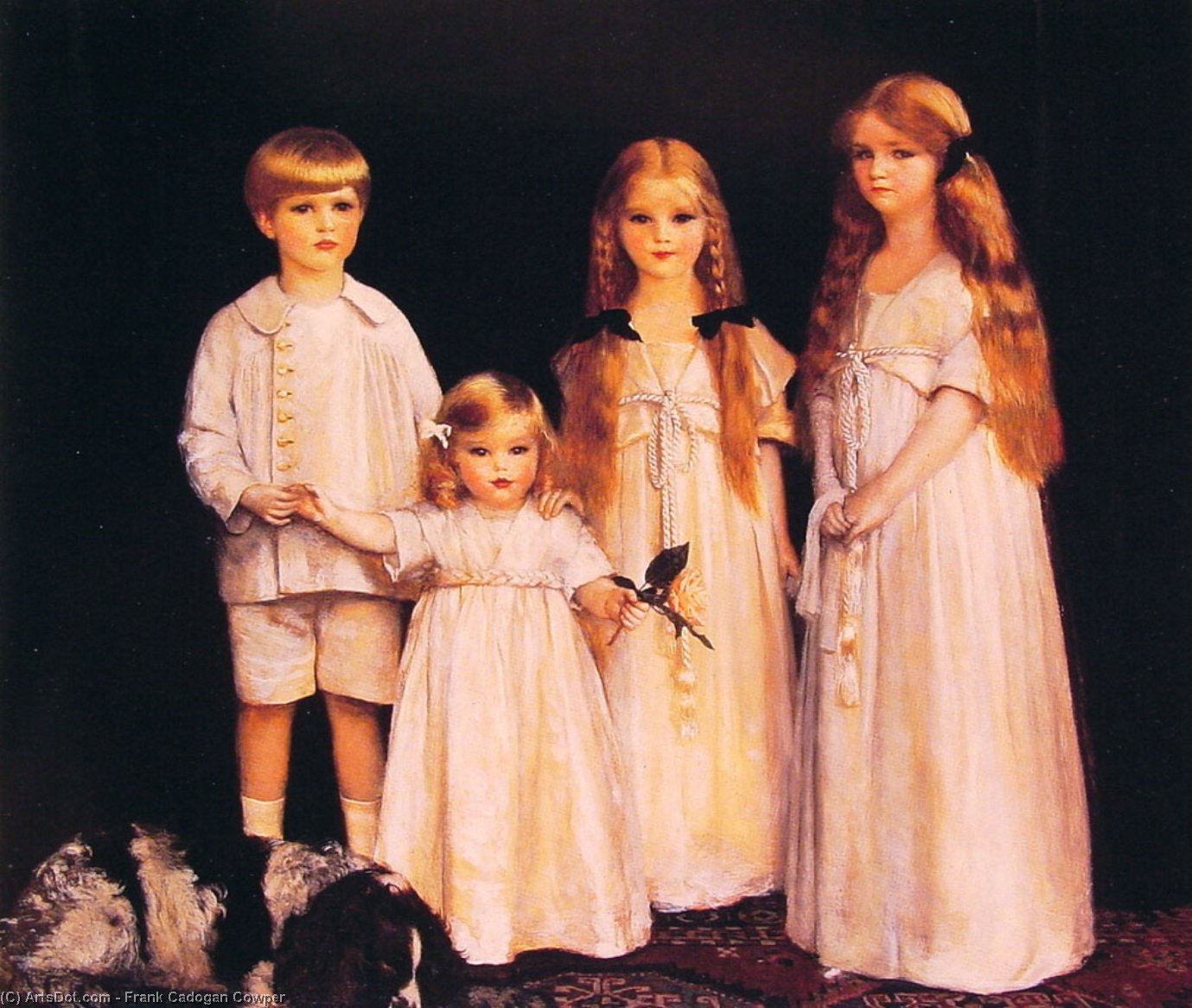 Portrait Of Fraunces Beatrice James And Synfye Children Of James Christie Esq — Frank Cadogan Cowper
