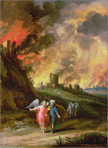 Lot And His Daughters Leaving Sodom — Louis De Caullery