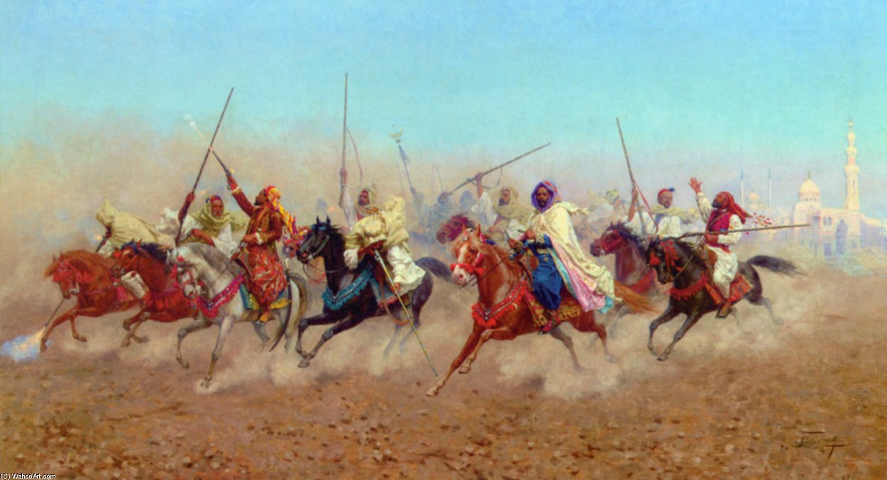 Charging Horsemen Outside The Northern Cemetery — Giulio Rosati