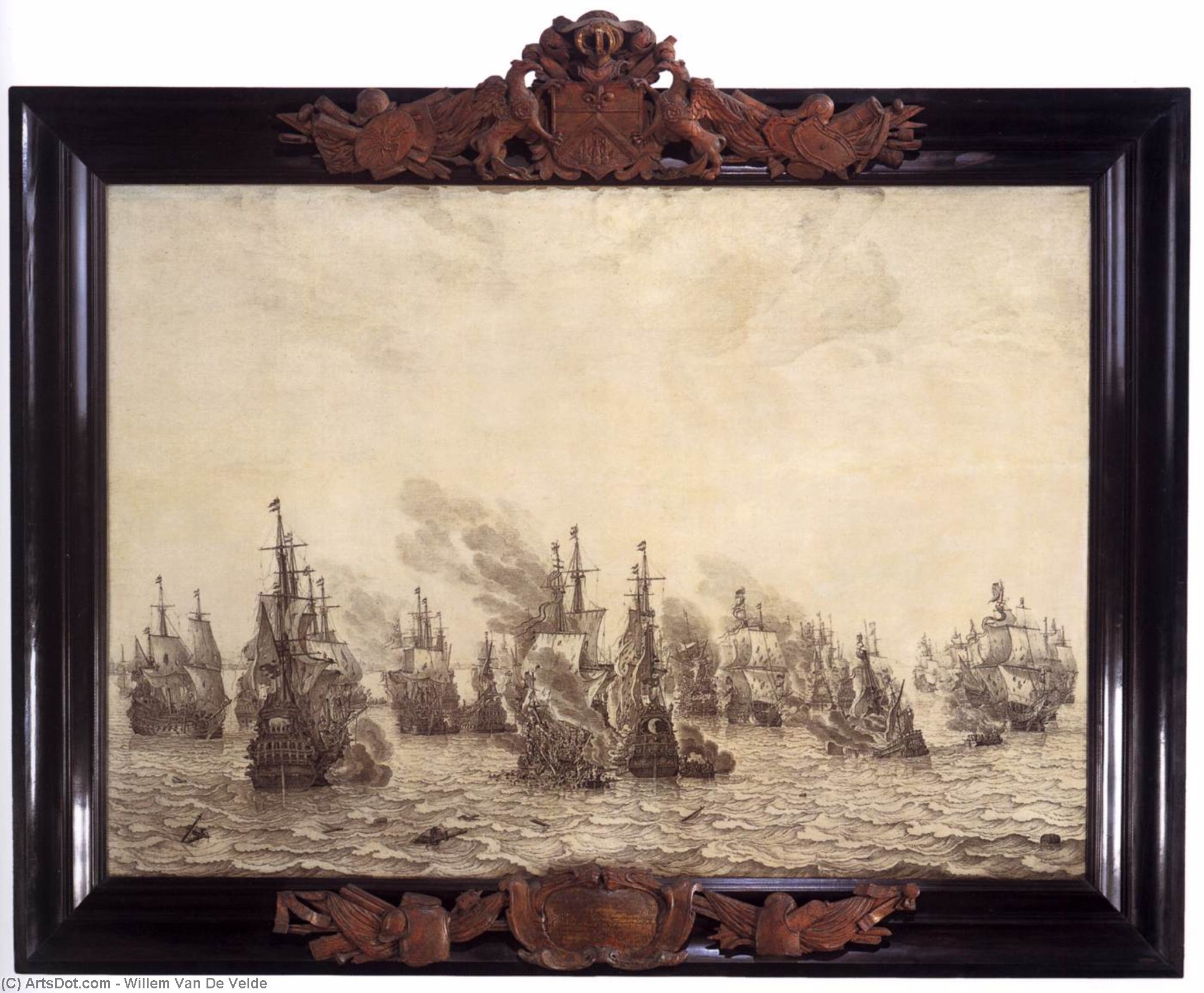 The Battle Of Livorno — Willem Van De Velde Der Ältere