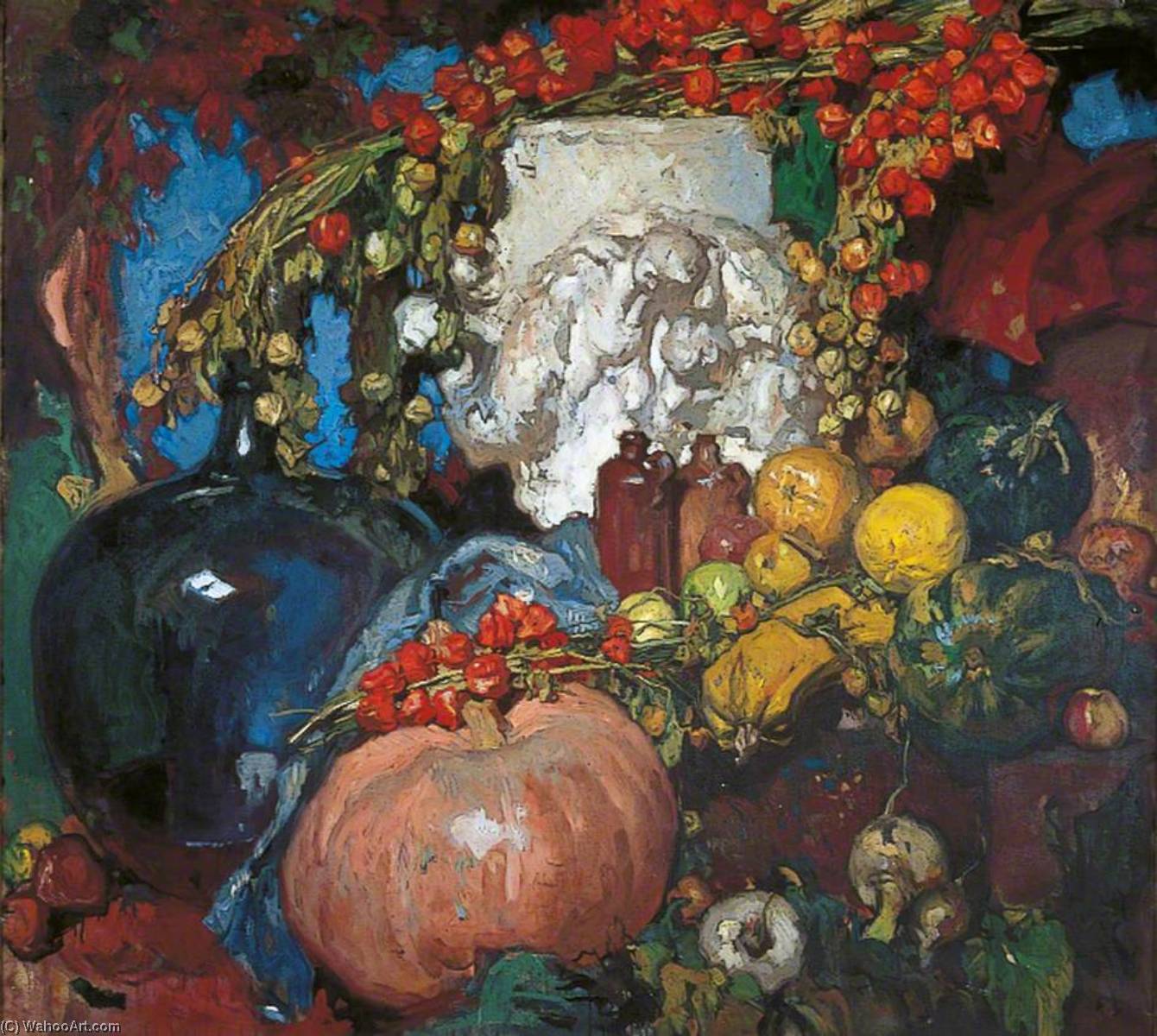 Still Life Fruit And Flagons — Фрэнк Брангвин
