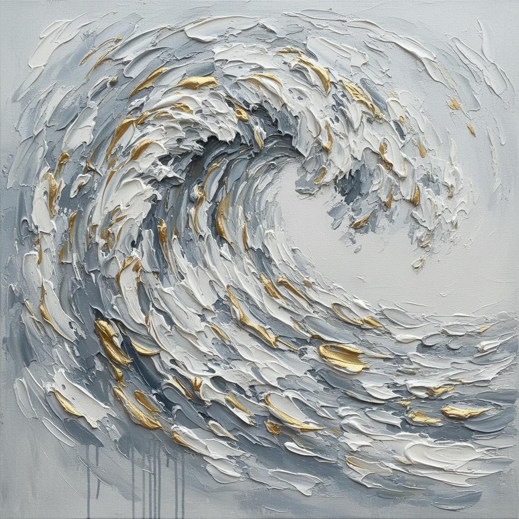 Radiant Alchemy: A Sculptural Spiral Of Charcoal Tides And Gilded Crests — David Moreau