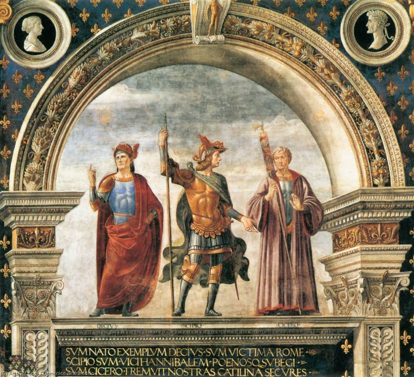 Dekoration Der Sala Del Gigli (detail) — Domenico Ghirlandaio