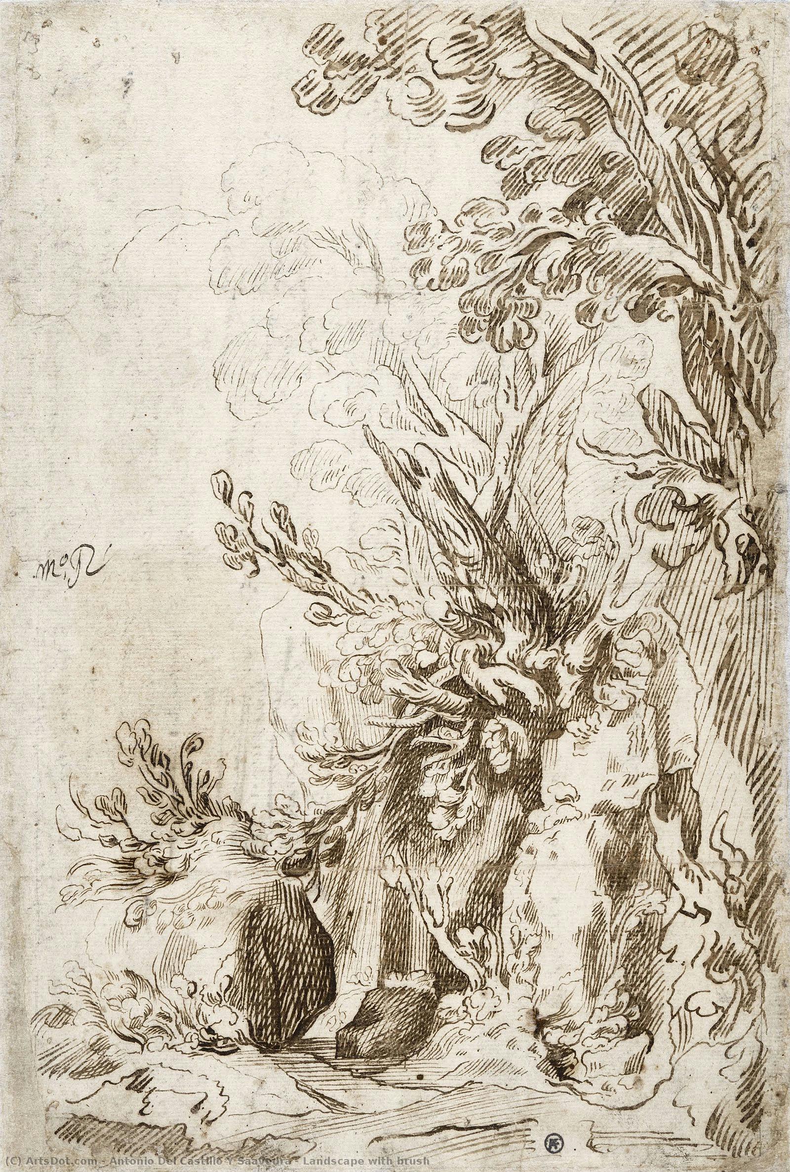 Landscape With Brush — Antonio Del Castillo Y Saavedra