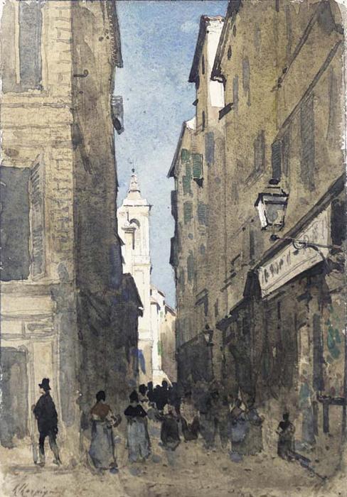 The Church Of Saint-jacques In Old Nice — Henri-joseph Harpignies