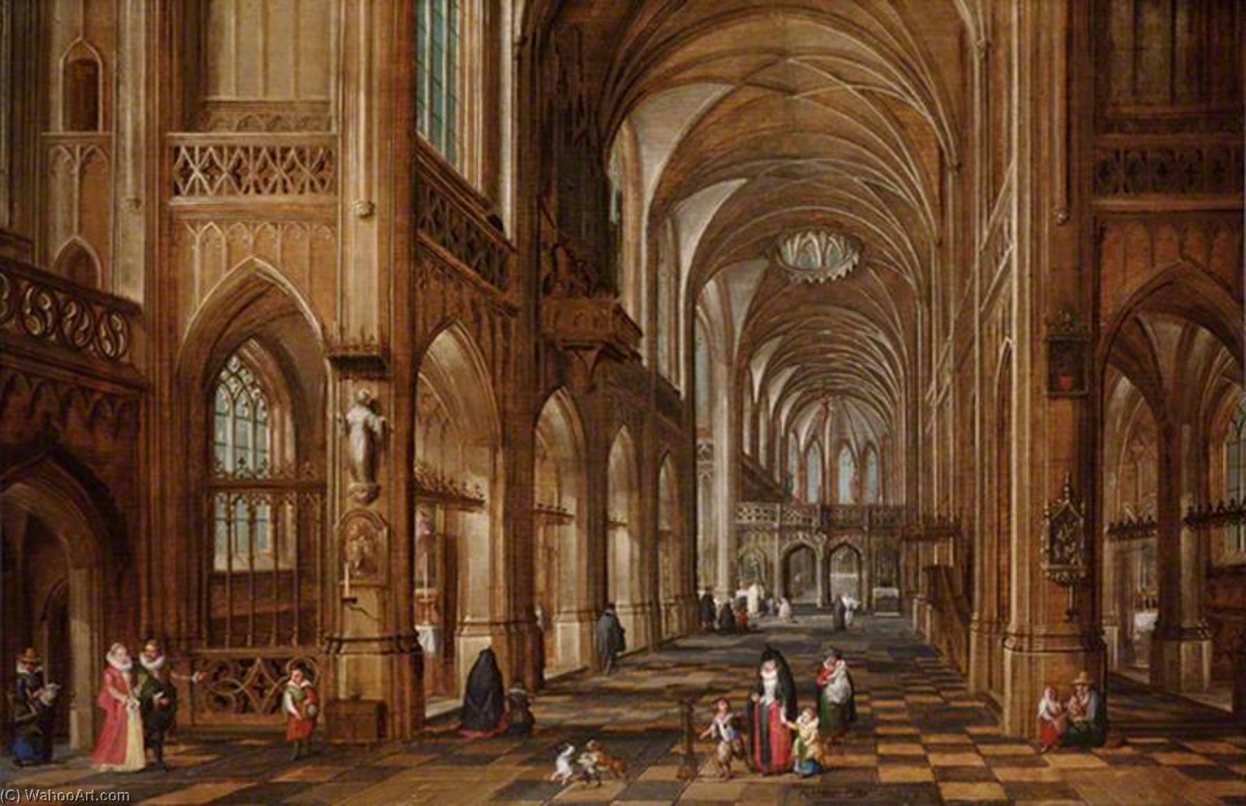 Interior Of A Gothic Church — Hendrick Van Steenwijck The Younger