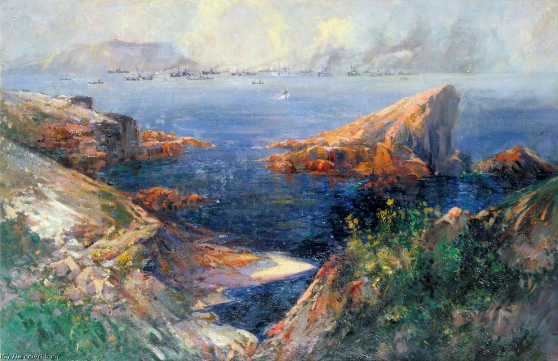 The Mediterranean Convoy Passing Through The South Comino Channel, Malta — Frank Mason