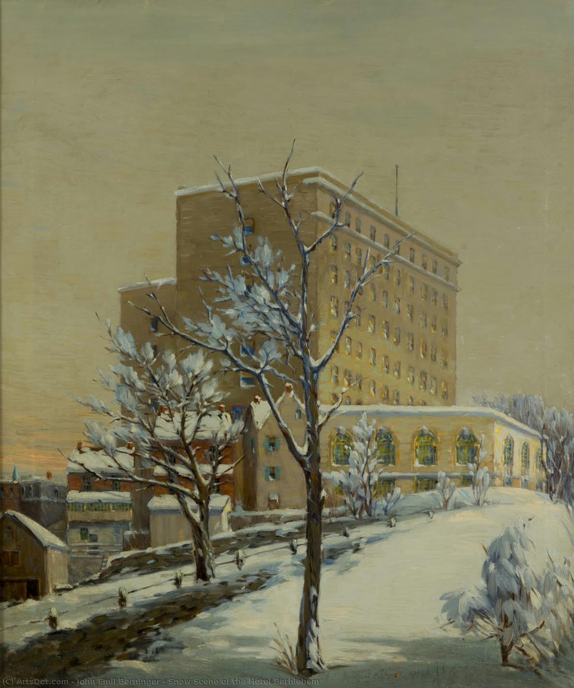 Snow Scene Of The Hotel Bethlehem — John Emil Berninger
