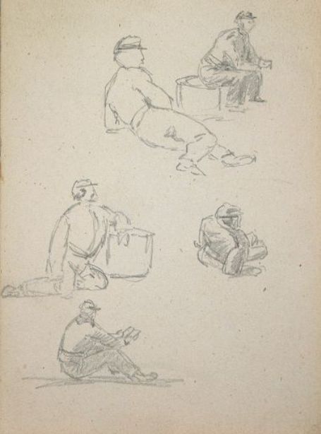 Sketches Of Seated And Reclining Soldiers 1 — Sanford Robinson Gifford