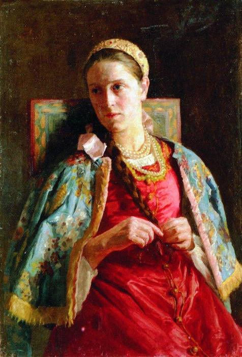 Portrait Of The Young Lady In Russian Costume — Konstantin Yegorovich Makovsky