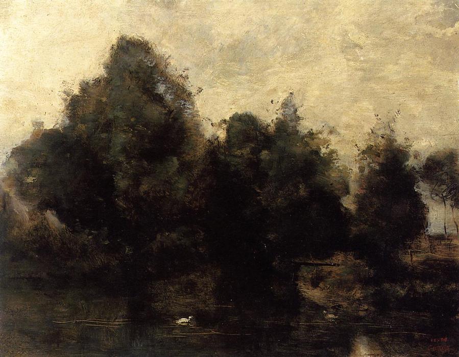 Near Arras, The Banks Of The Scarpe — Jean-baptiste-camille Corot