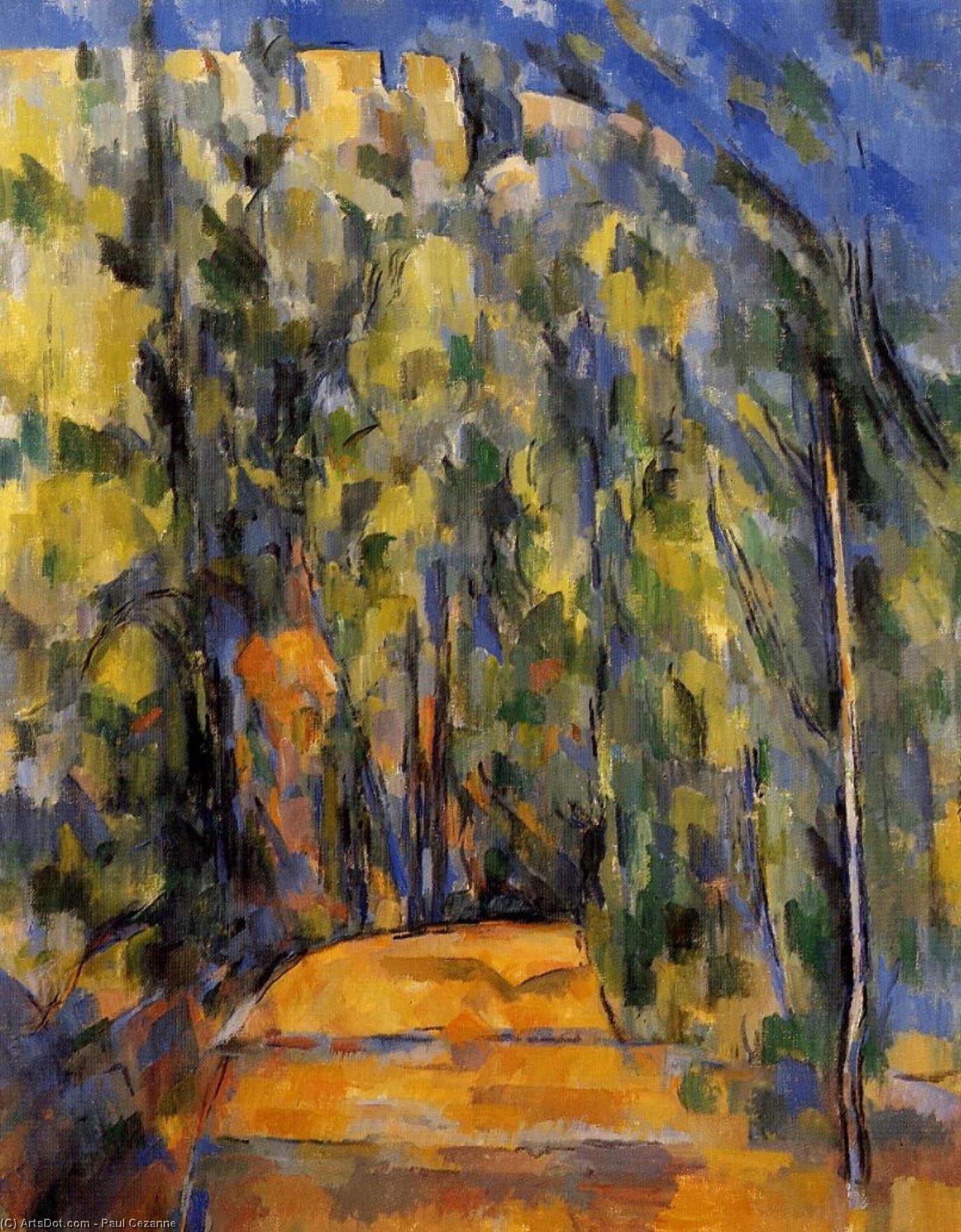 Bend In Forest Road — Поль Сезанн