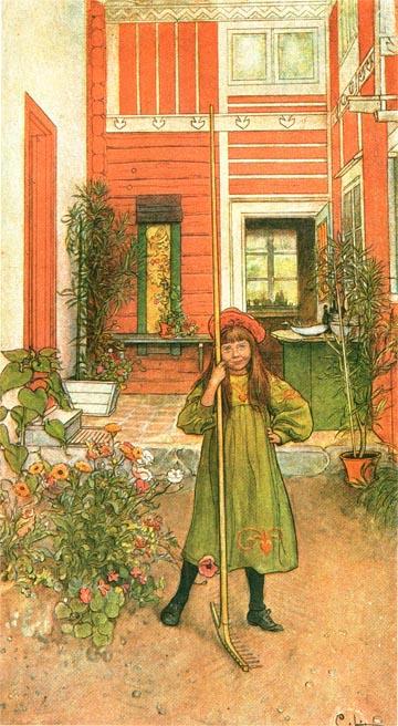 Raking — Carl Larsson