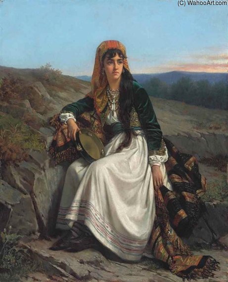 Gipsy Girl With Tambourine — Jan Frederik Pieter Portielje