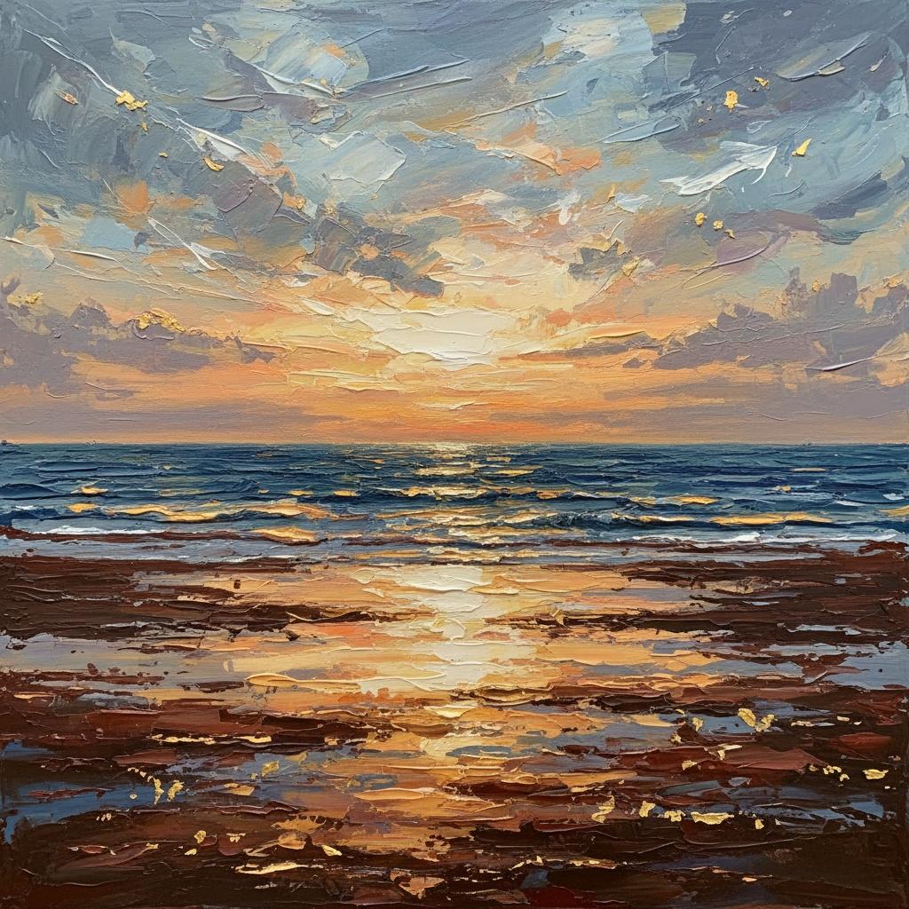 Ephemeral Convergence Of Indigo Tides And Dawn's Monumental Embrace — Christian Noiret