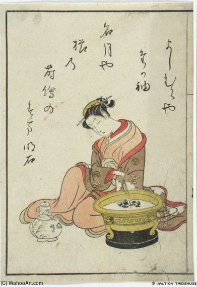 Tyttö Hiilloksen Ääressä (syksyllä) — Suzuki Harunobu