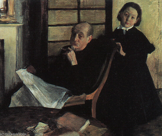Henri De Gas And His Niece Lucy, Oil On Canva — Edgar Degas
