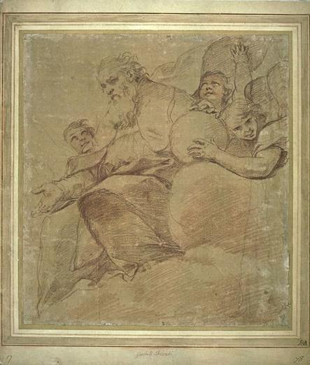 God The Father Surrounded By Angels — Mattia Preti