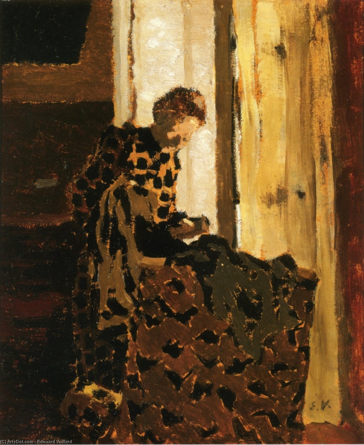 Woman Brushing A Garment — Jean-édouard Vuillard