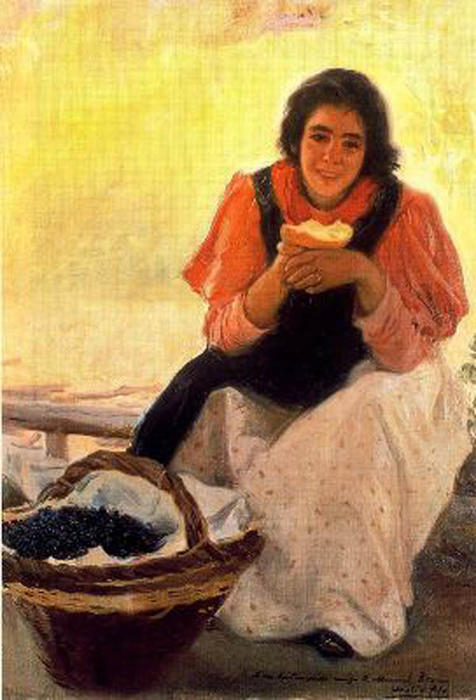 Muchacha Comiendo — Cecilio Pla Y Gallardo