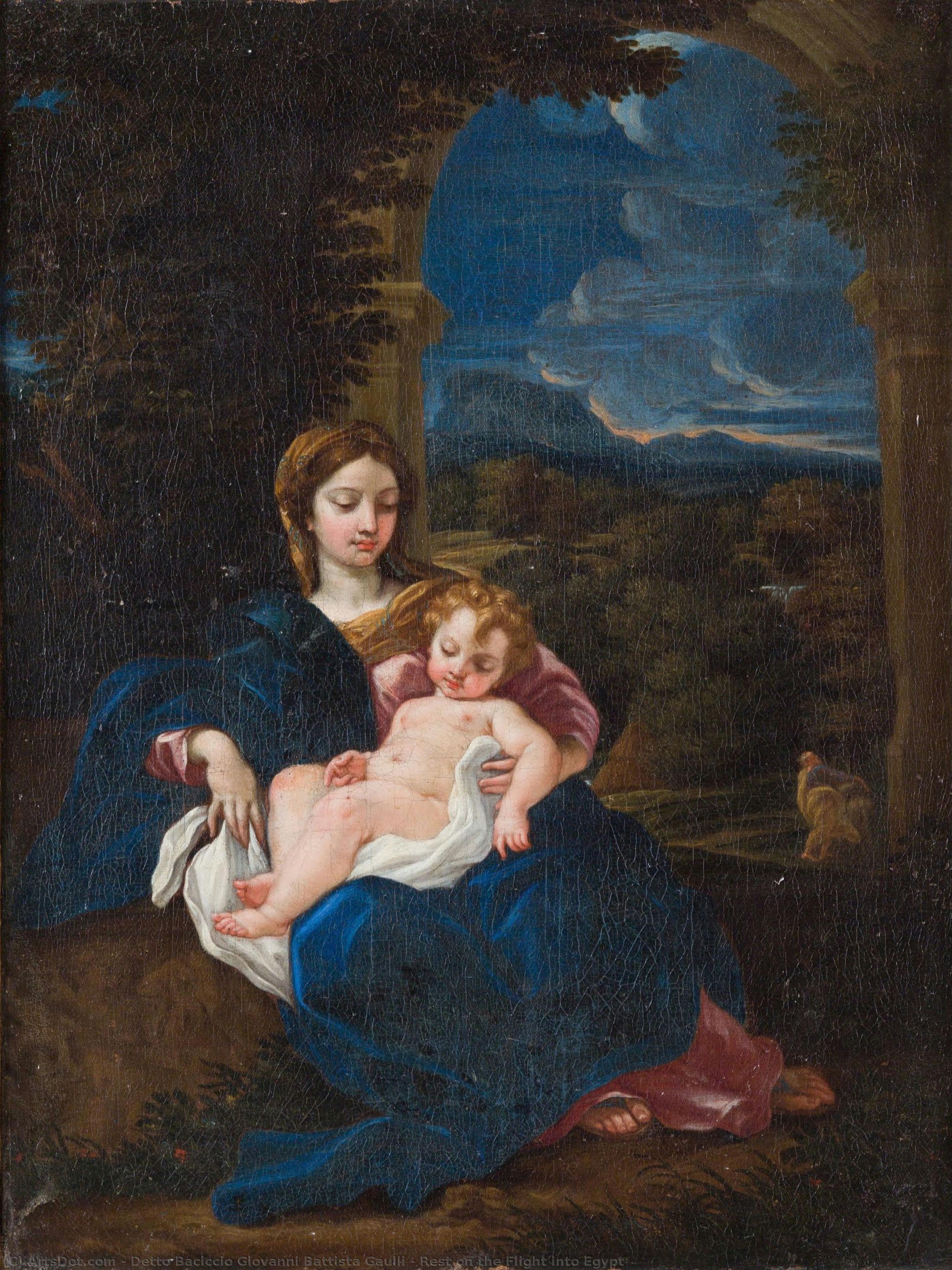 Rest On The Flight Into Egypt — Detto Baciccio Giovanni Battista Gaulli