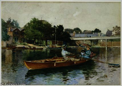 A Boating Party On The Thames At Cookham — Hector Caffieri