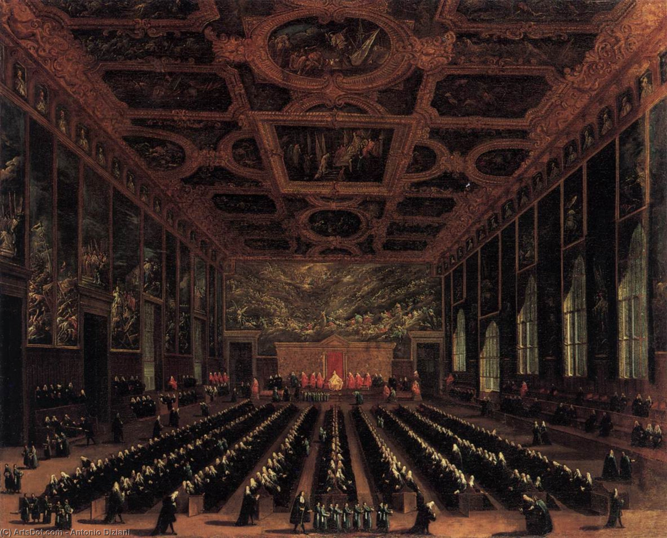 The Sala Del Maggior Consiglio, Doge's Palace — Antonio Diziani