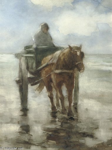 Shell Fisher In The Surf — Evert Pieters