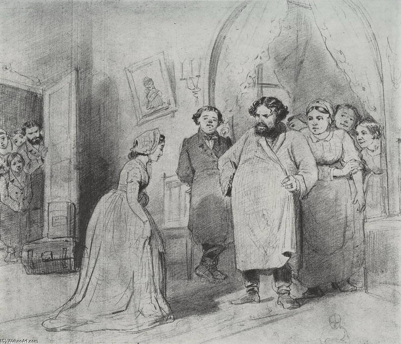 The Arrival Of A Governess In A Merchant's House — Vasily Grigoryevich Perov