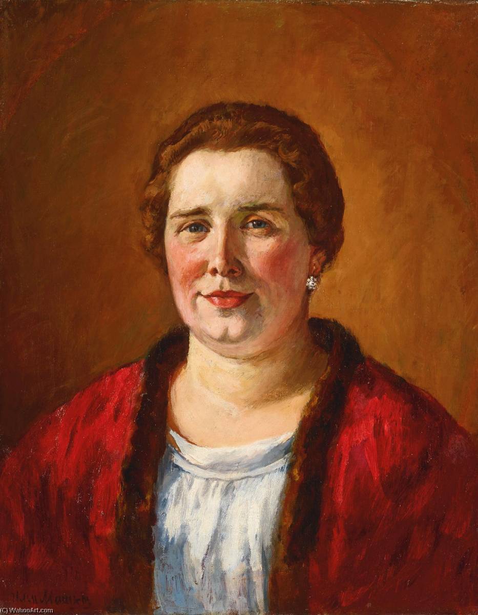 Portrait Of Ekaterina Ivanovna Kogan In A Red Cardigan — Ilya Ivanovich Mashkov
