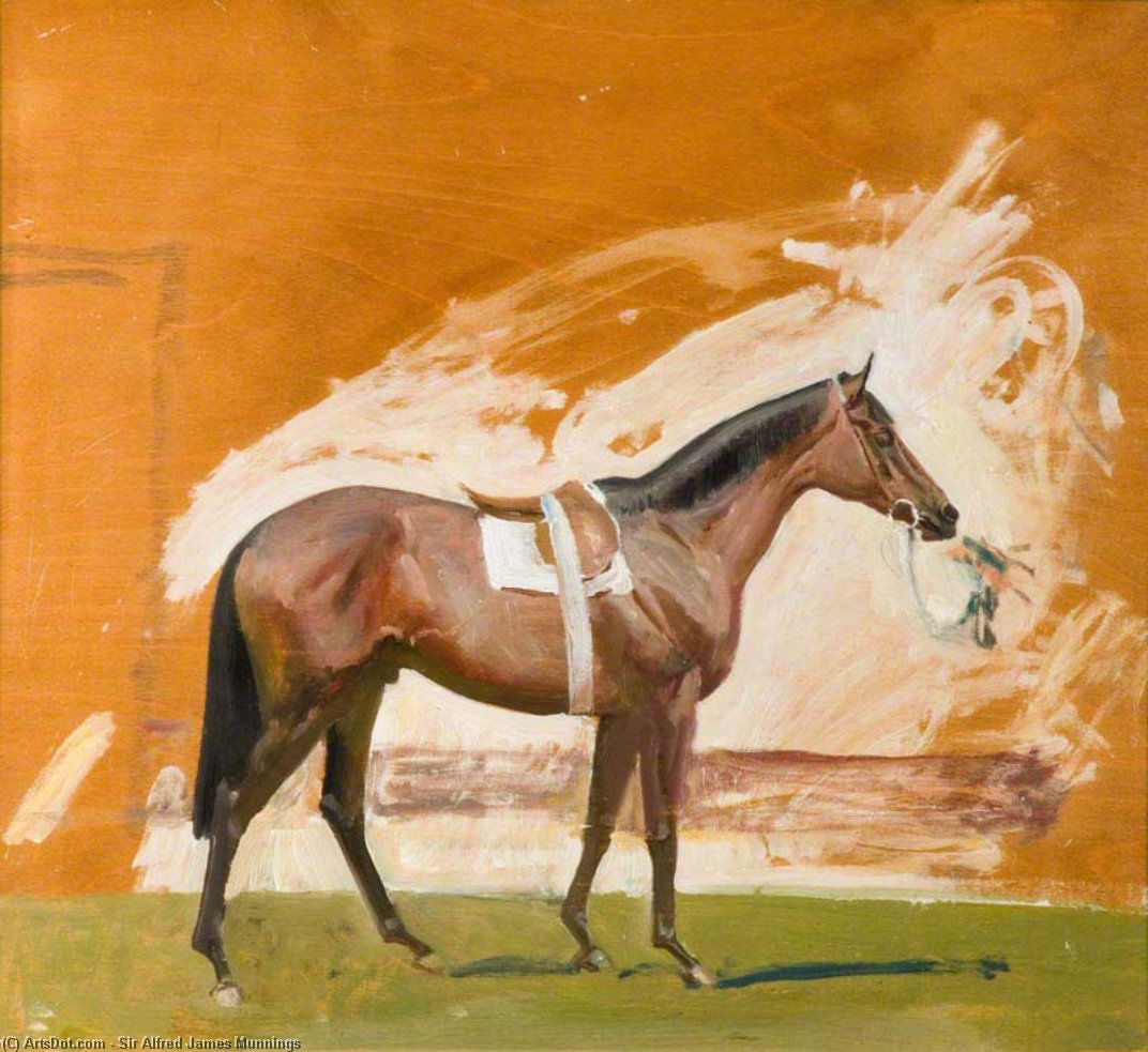 Study Of A Bay Racehorse - — Sir Alfred James Munnings