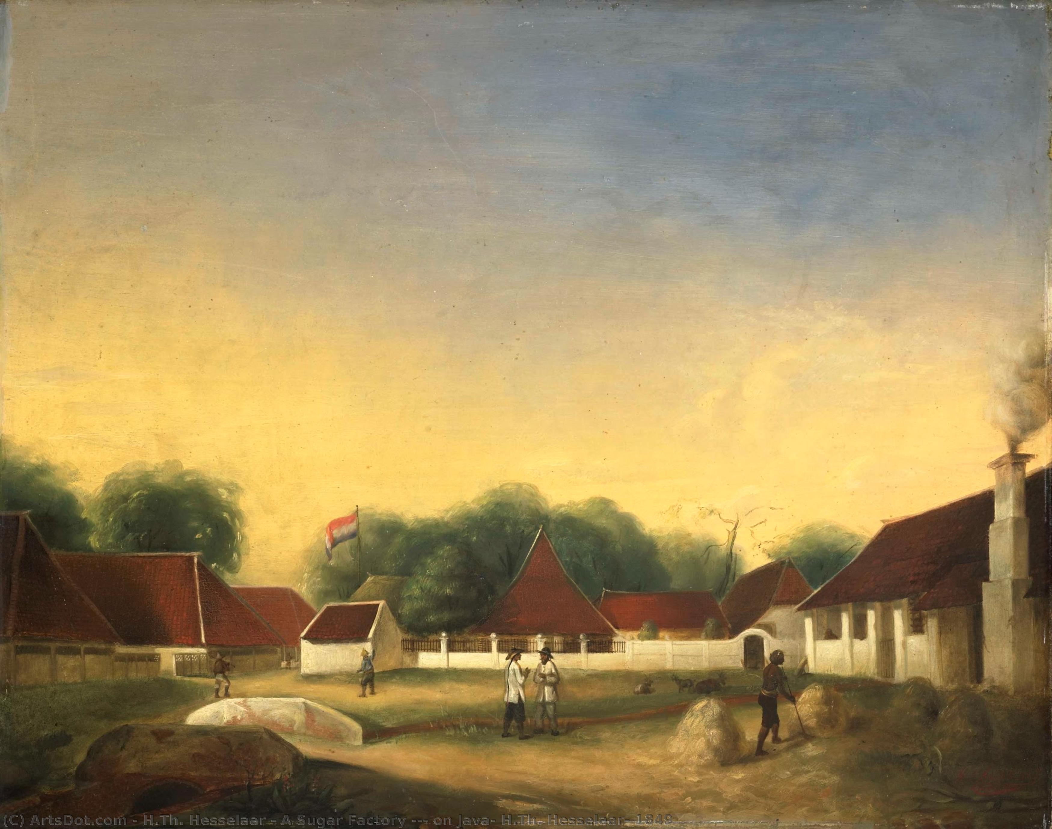 A Sugar Factory (?) On Java, H.th. Hesselaar, 1849 — H.th. Hesselaar