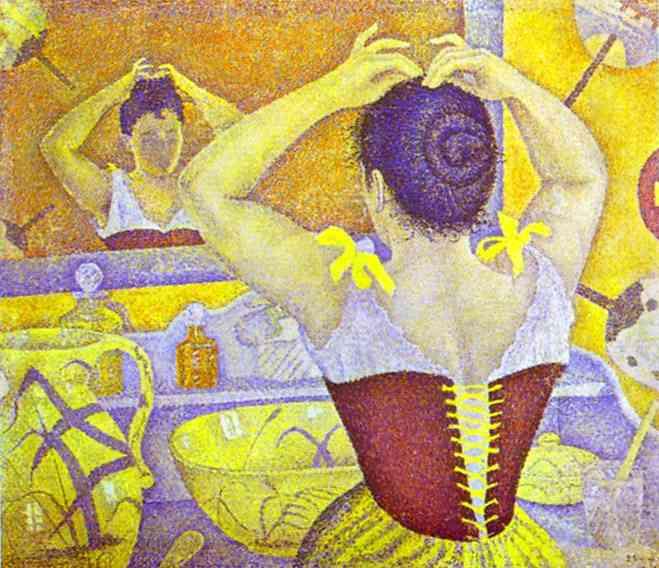 Woman At Her Toilette Wearing A Purple Corset — Пол Сињак