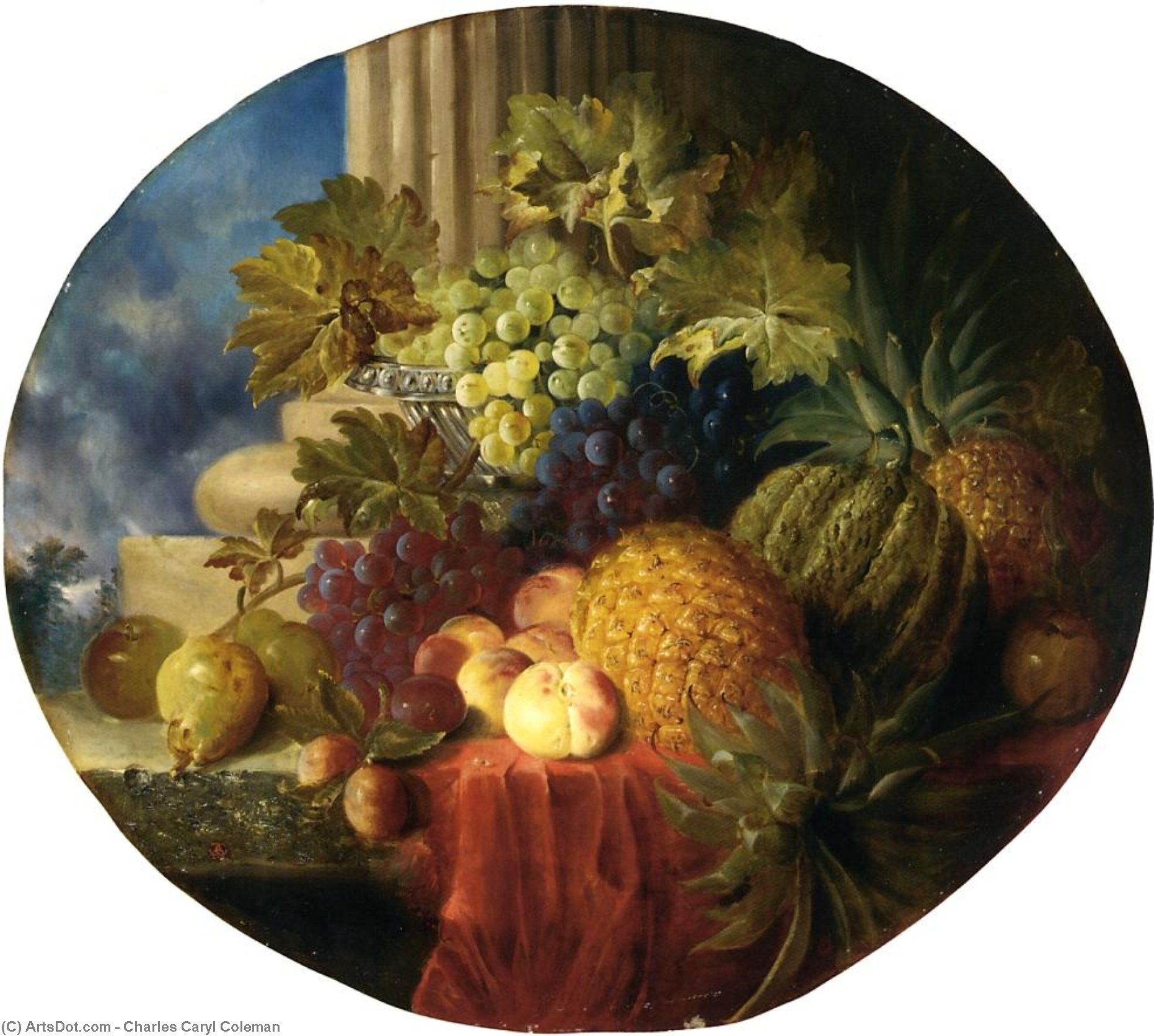 Still Life With Pineapple And Grapes — Charles Caryl Coleman