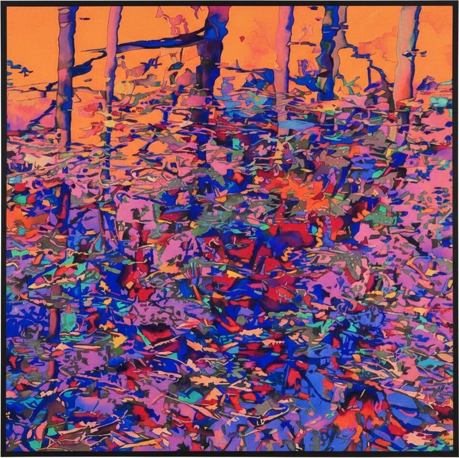 Horizonte De Ocre Fragmentado: Un Mosaico Singular De Sombras Prismáticas Del Bosque — Caroline Pelletier