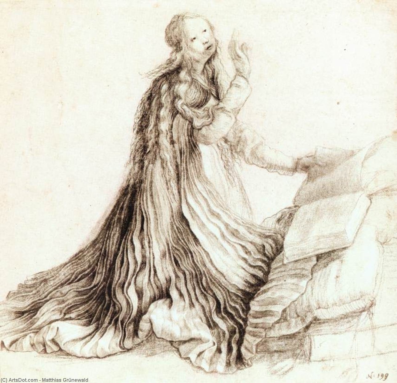 Virgin Of The Annunciation, Studies For The Isenheim Altarpiece — Matthias Grünewald