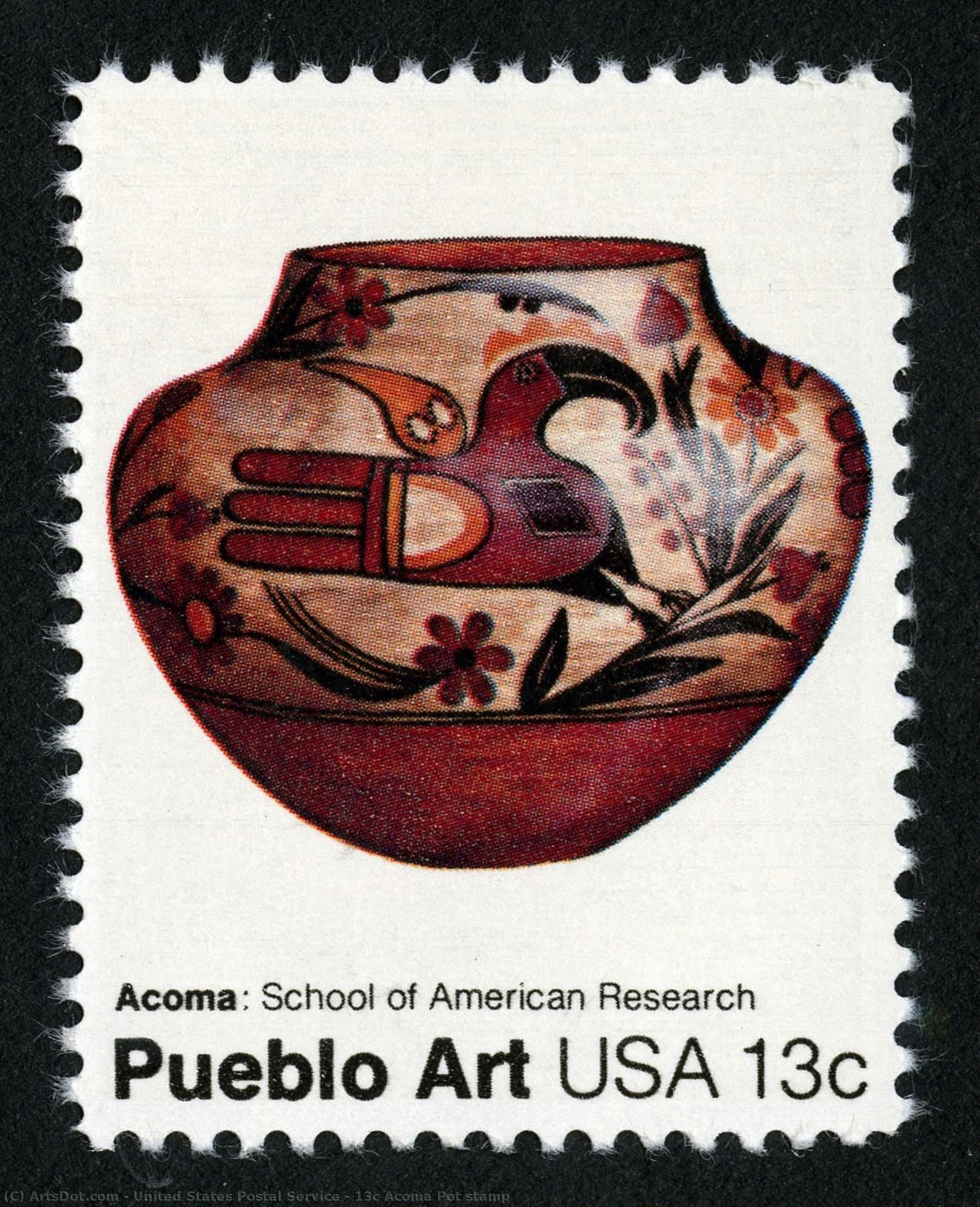 13c Acoma Pot Stamp — United States Postal Service