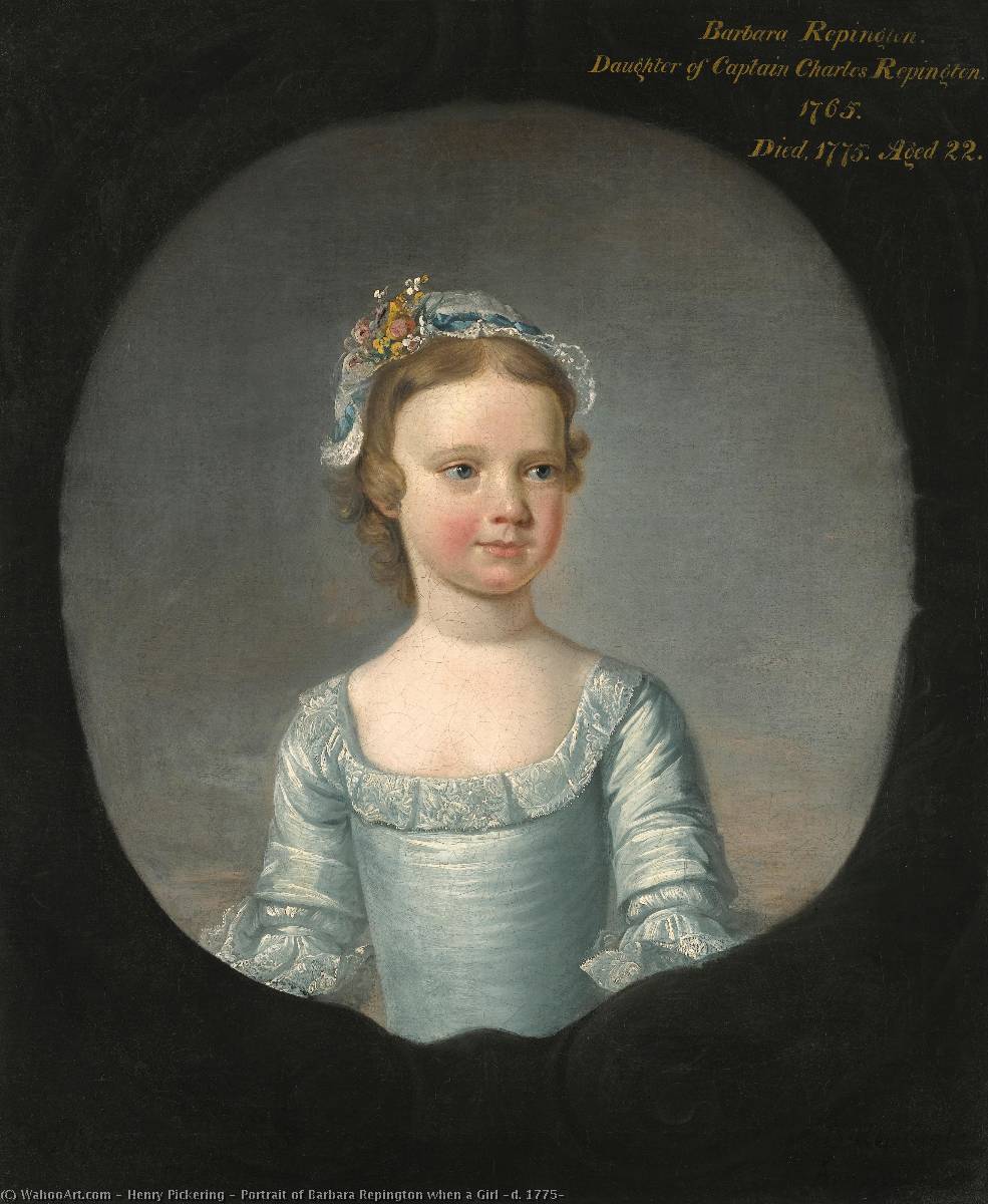 Portrait Of Barbara Repington When A Girl (d. 1775) — Henry Pickering