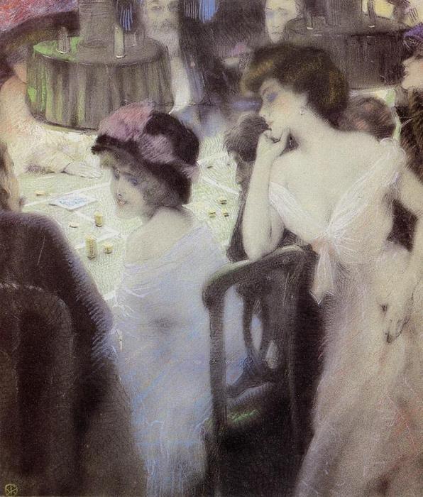 The Players (pastel On Paper) — Raphael Kirchner
