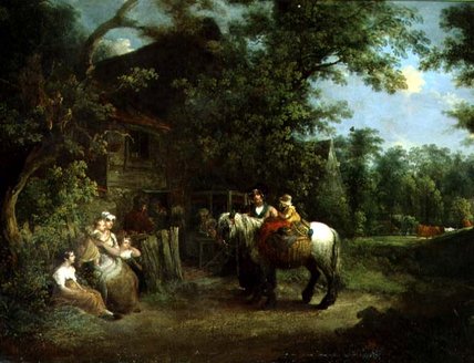 Country Folk Outside A Rustic Tavern — Francis Wheatley